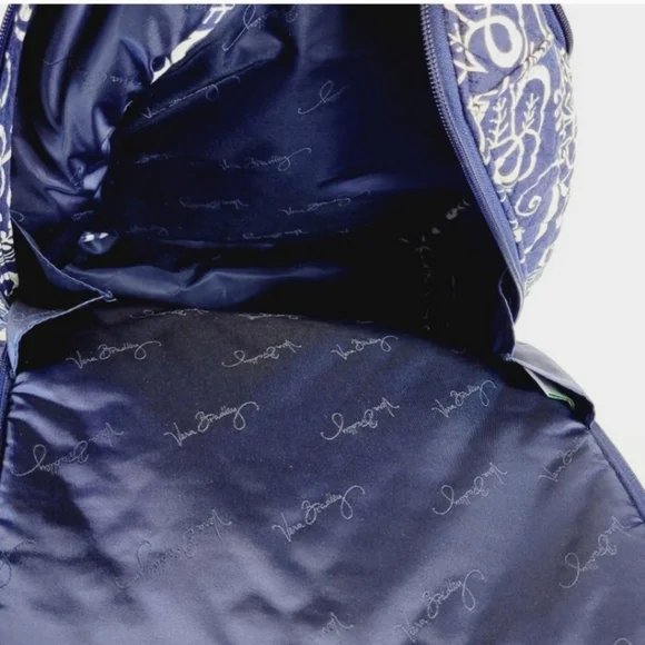 VERA BRADLEY Navy Blue Twirly Birds Backpack - Picture 11 of 16